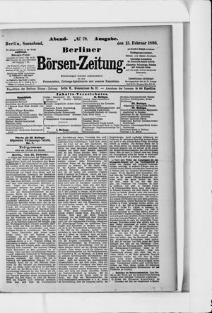 Berliner Börsen-Zeitung vom 15.02.1896