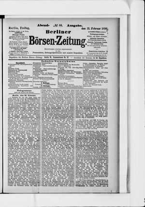 Berliner Börsen-Zeitung on Feb 21, 1896