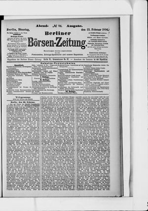 Berliner Börsen-Zeitung on Feb 25, 1896