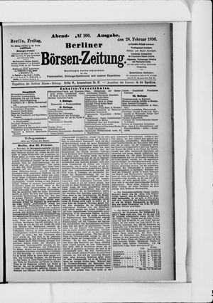 Berliner Börsen-Zeitung on Feb 28, 1896