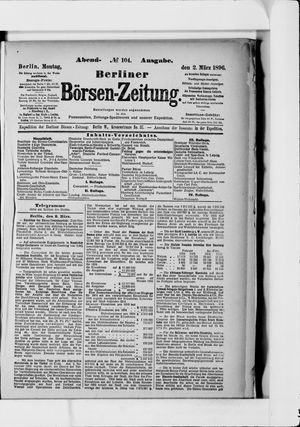 Berliner Börsen-Zeitung on Mar 2, 1896
