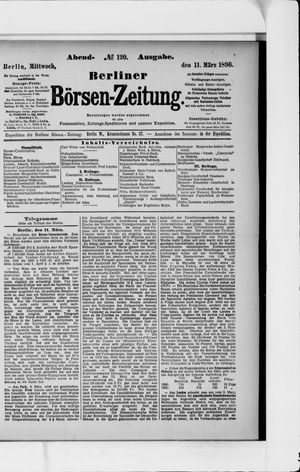 Berliner Börsen-Zeitung on Mar 11, 1896