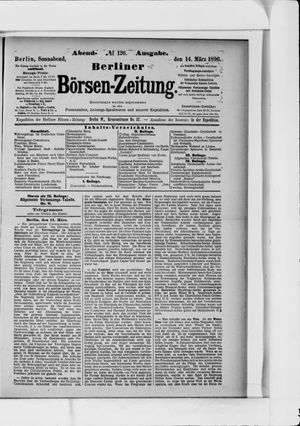 Berliner Börsen-Zeitung on Mar 14, 1896