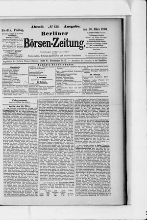 Berliner Börsen-Zeitung on Mar 20, 1896