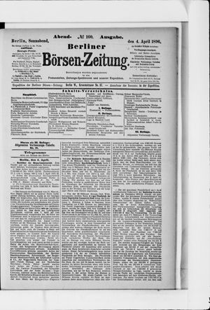 Berliner Börsen-Zeitung on Apr 4, 1896