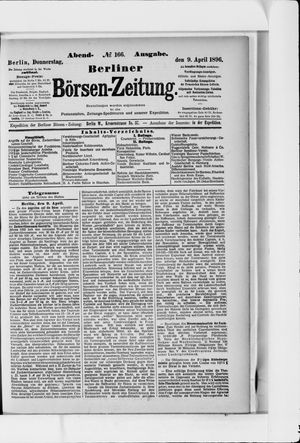 Berliner Börsen-Zeitung on Apr 9, 1896