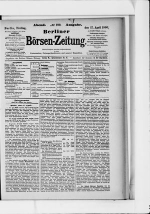 Berliner Börsen-Zeitung on Apr 17, 1896