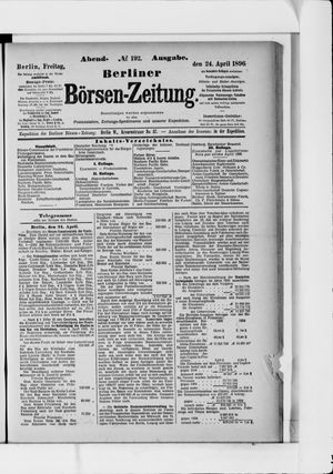 Berliner Börsen-Zeitung vom 24.04.1896