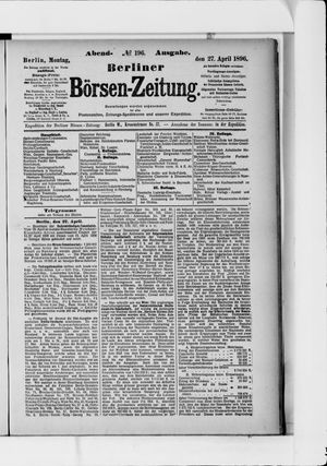 Berliner Börsen-Zeitung on Apr 27, 1896