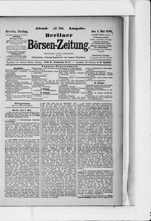 Berliner Börsen-Zeitung on May 1, 1896