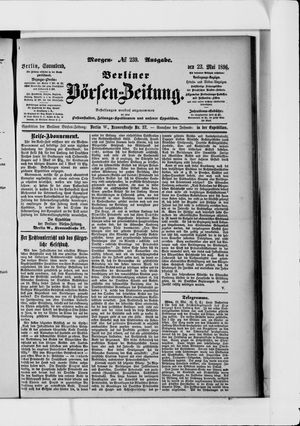 Berliner Börsen-Zeitung on May 23, 1896