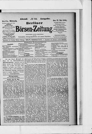 Berliner Börsen-Zeitung on May 27, 1896