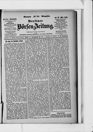 Berliner Börsen-Zeitung on May 30, 1896
