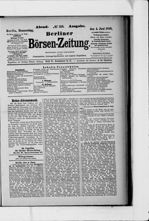 Berliner Börsen-Zeitung on Jun 4, 1896