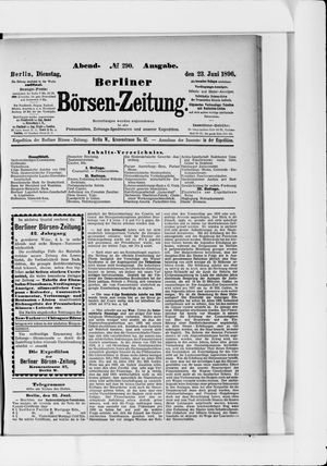 Berliner Börsen-Zeitung on Jun 23, 1896