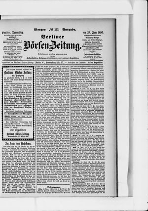 Berliner Börsen-Zeitung on Jun 25, 1896