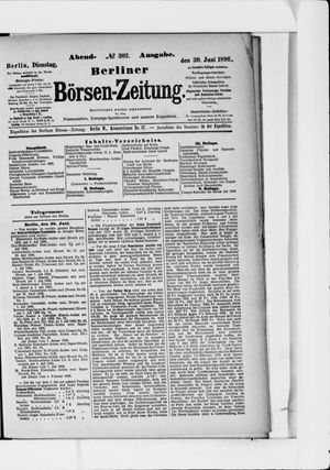 Berliner Börsen-Zeitung on Jun 30, 1896