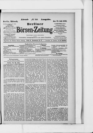Berliner Börsen-Zeitung vom 22.07.1896