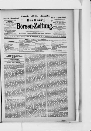 Berliner Börsen-Zeitung vom 08.08.1896