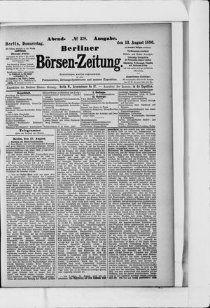 Berliner Börsen-Zeitung vom 13.08.1896