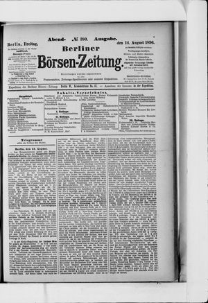 Berliner Börsen-Zeitung vom 14.08.1896