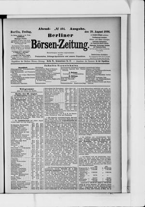 Berliner Börsen-Zeitung on Aug 28, 1896
