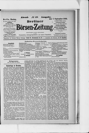 Berliner Börsen-Zeitung vom 07.09.1896