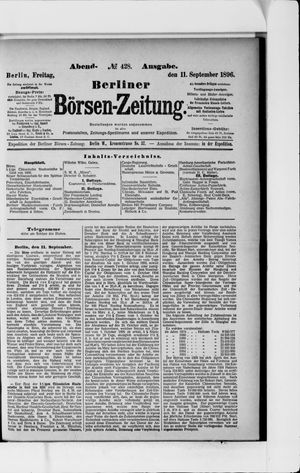 Berliner Börsen-Zeitung vom 11.09.1896