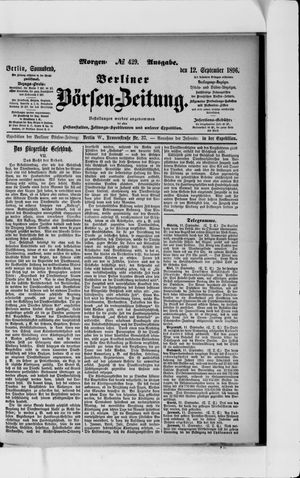 Berliner Börsen-Zeitung on Sep 12, 1896