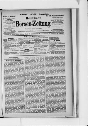 Berliner Börsen-Zeitung vom 14.09.1896