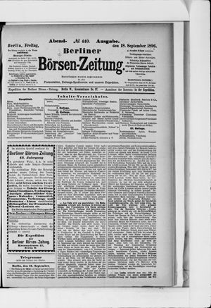 Berliner Börsen-Zeitung vom 18.09.1896