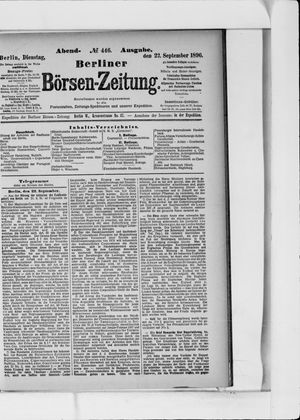 Berliner Börsen-Zeitung on Sep 22, 1896