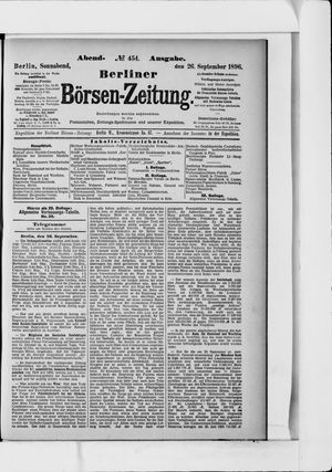 Berliner Börsen-Zeitung vom 26.09.1896