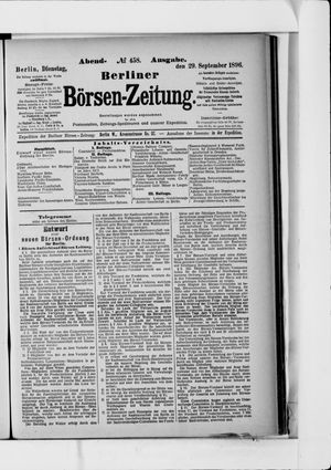 Berliner Börsen-Zeitung vom 29.09.1896