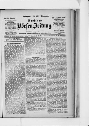 Berliner Börsen-Zeitung on Oct 4, 1896