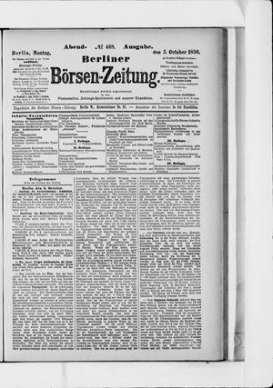 Berliner Börsen-Zeitung vom 05.10.1896