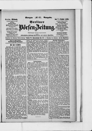 Berliner Börsen-Zeitung vom 07.10.1896