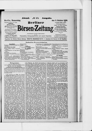 Berliner Börsen-Zeitung vom 08.10.1896