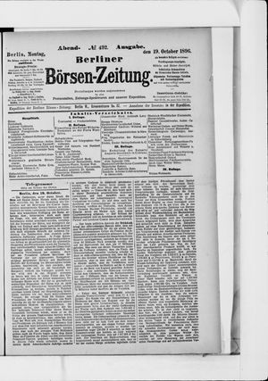Berliner Börsen-Zeitung vom 19.10.1896