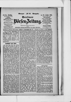 Berliner Börsen-Zeitung vom 27.10.1896