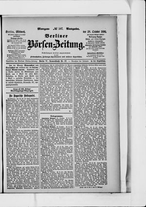 Berliner Börsen-Zeitung on Oct 28, 1896