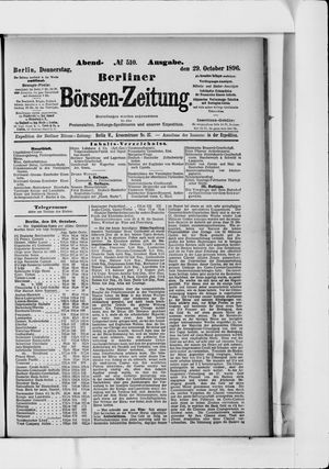 Berliner Börsen-Zeitung vom 29.10.1896