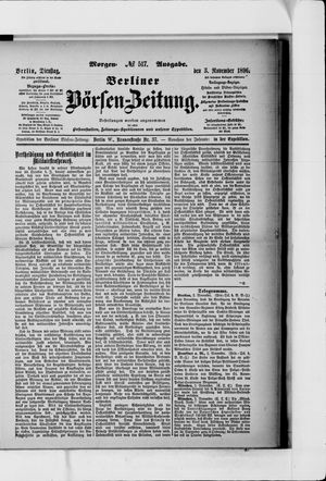 Berliner Börsen-Zeitung vom 03.11.1896