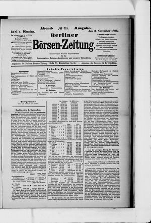 Berliner Börsen-Zeitung vom 03.11.1896