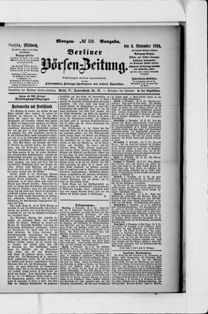 Berliner Börsen-Zeitung vom 04.11.1896