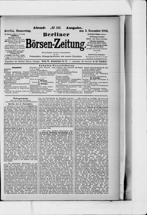 Berliner Börsen-Zeitung vom 05.11.1896