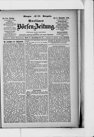 Berliner Börsen-Zeitung vom 06.11.1896