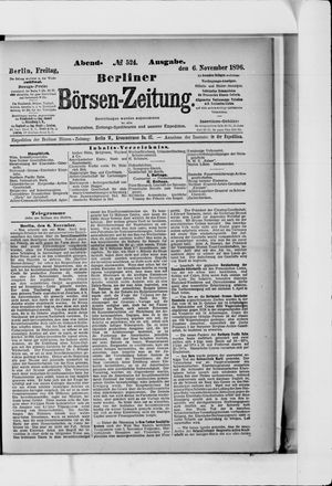 Berliner Börsen-Zeitung vom 06.11.1896