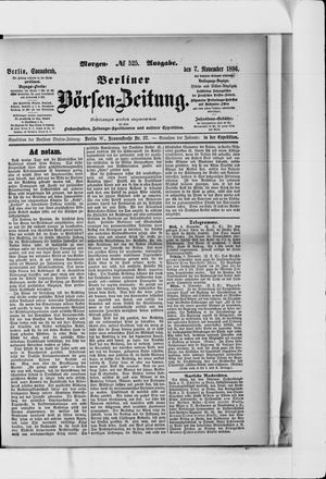 Berliner Börsen-Zeitung vom 07.11.1896