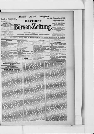 Berliner Börsen-Zeitung vom 14.11.1896